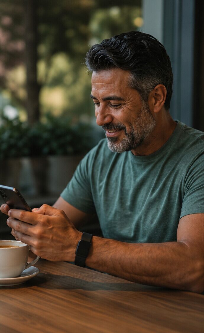 Person reviewing their summary on their phone